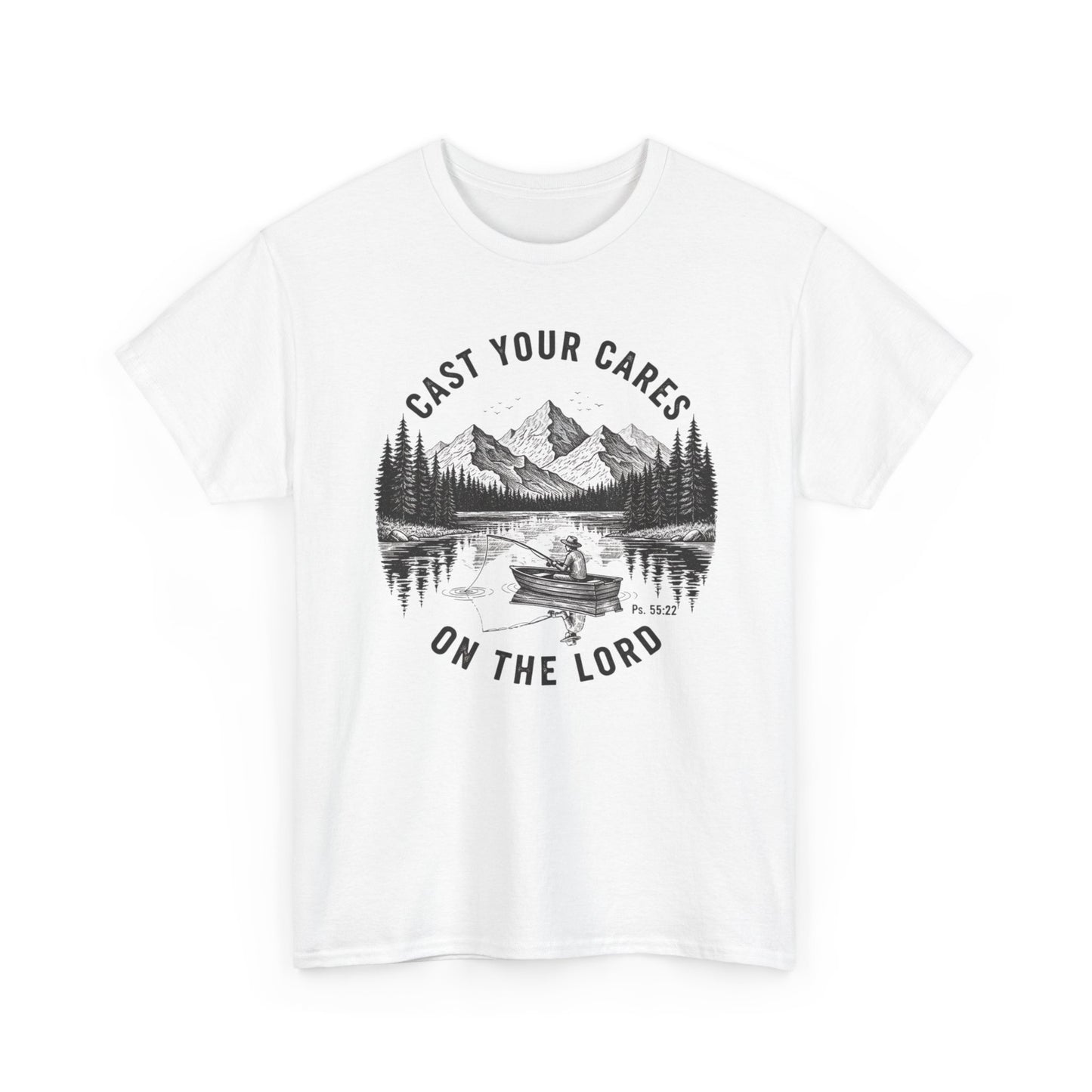 Cast Your Cares On The Lord Women's T-Shirt - Psalm 55:22 Faith Tee