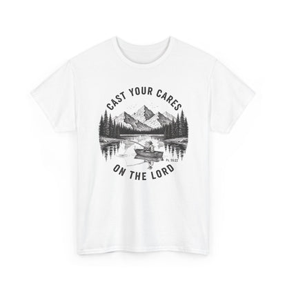 Cast Your Cares On The Lord Women's T-Shirt - Psalm 55:22 Faith Tee