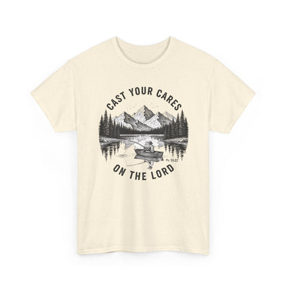Cast Your Cares On The Lord Women's T-Shirt - Psalm 55:22 Faith Tee