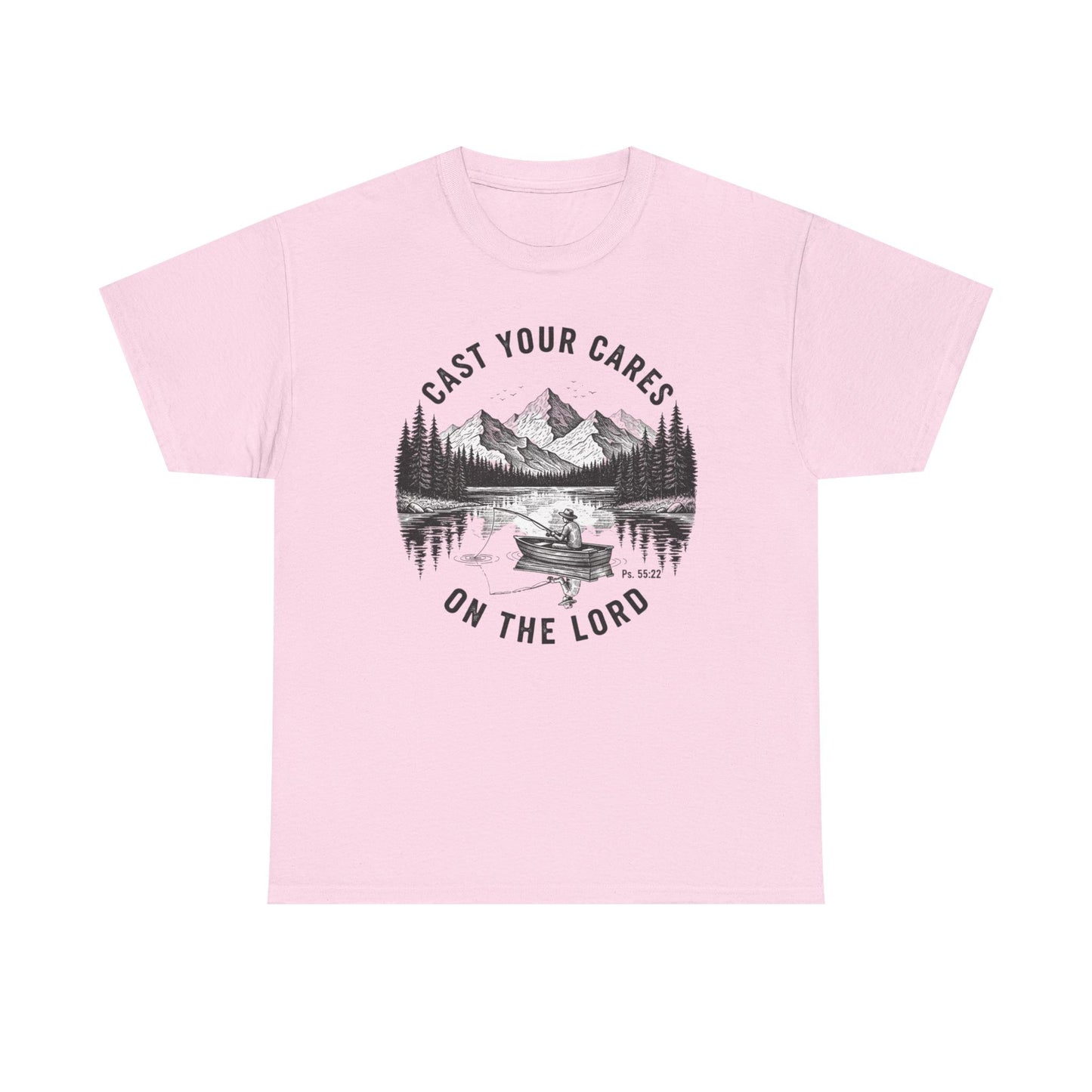 Cast Your Cares On The Lord Women's T-Shirt - Psalm 55:22 Faith Tee