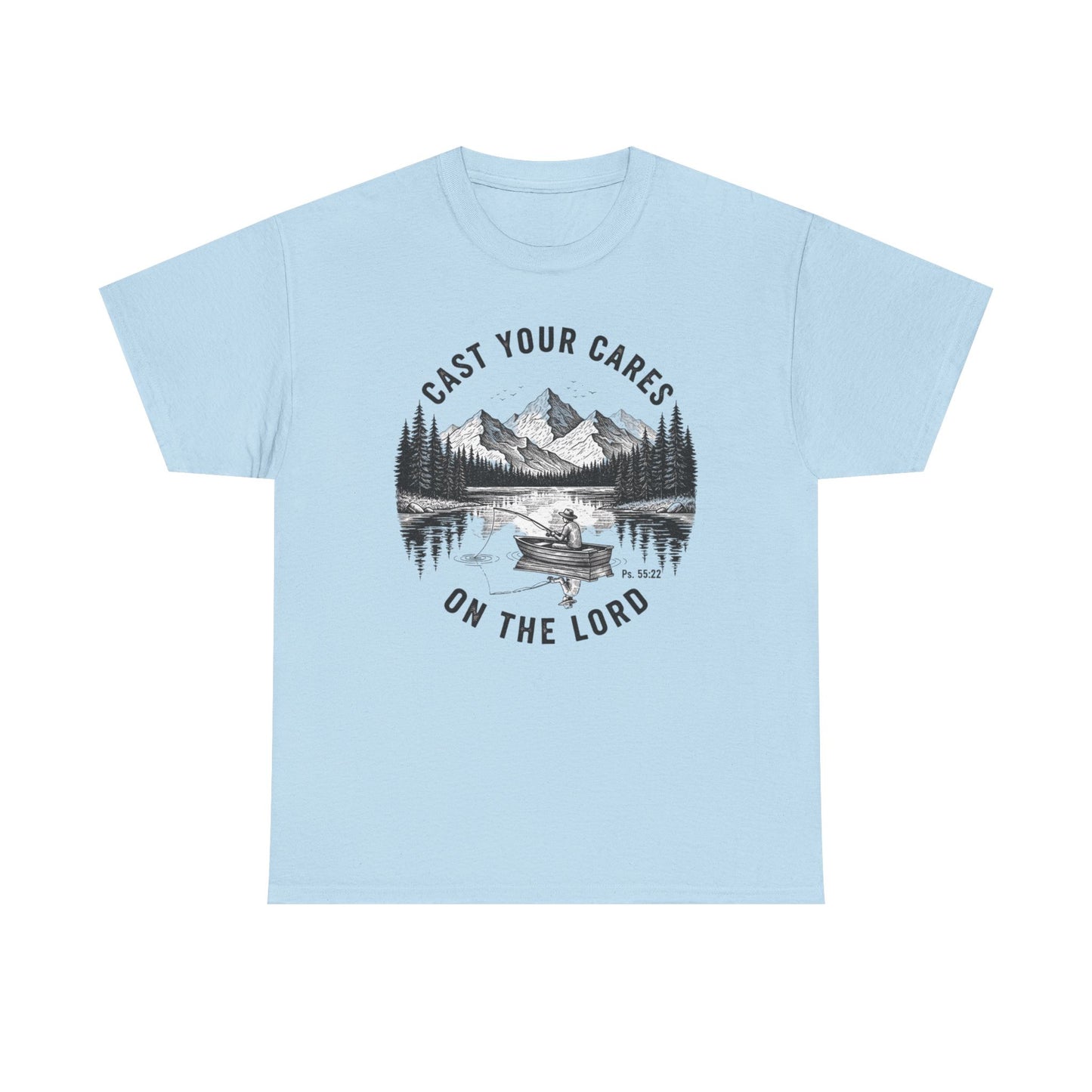 Cast Your Cares On The Lord Women's T-Shirt - Psalm 55:22 Faith Tee