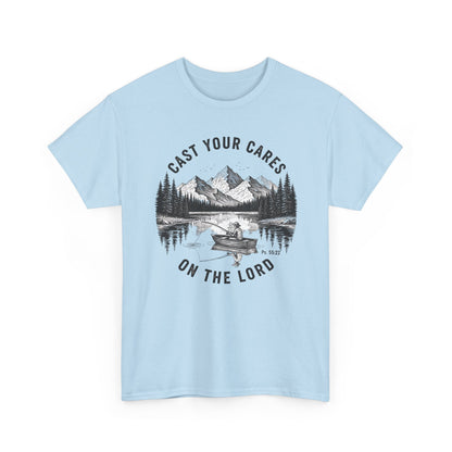 Cast Your Cares On The Lord Women's T-Shirt - Psalm 55:22 Faith Tee