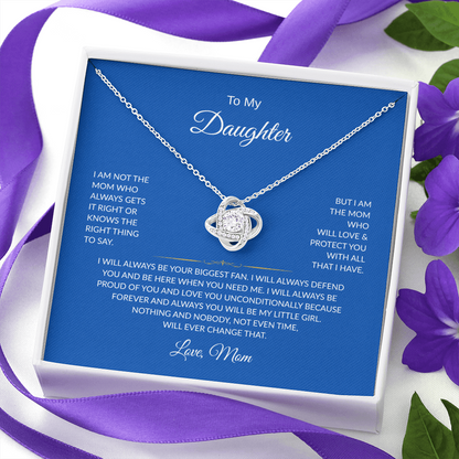 To My Daughter | Love Knot Necklace | Love Mom | I will always be your biggest fan