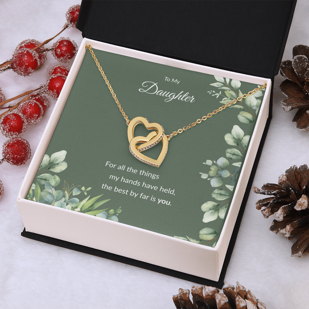 Interlocking Hearts Necklace for Daughter | Gold | Sentimental Gift Card