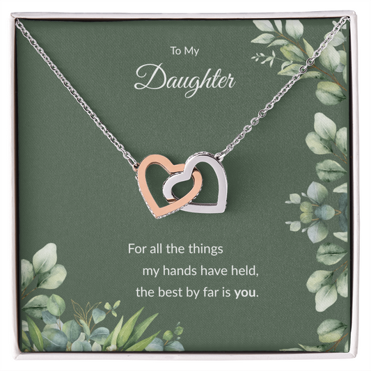 Interlocking Hearts Necklace for Daughter | Gold | Sentimental Gift Card