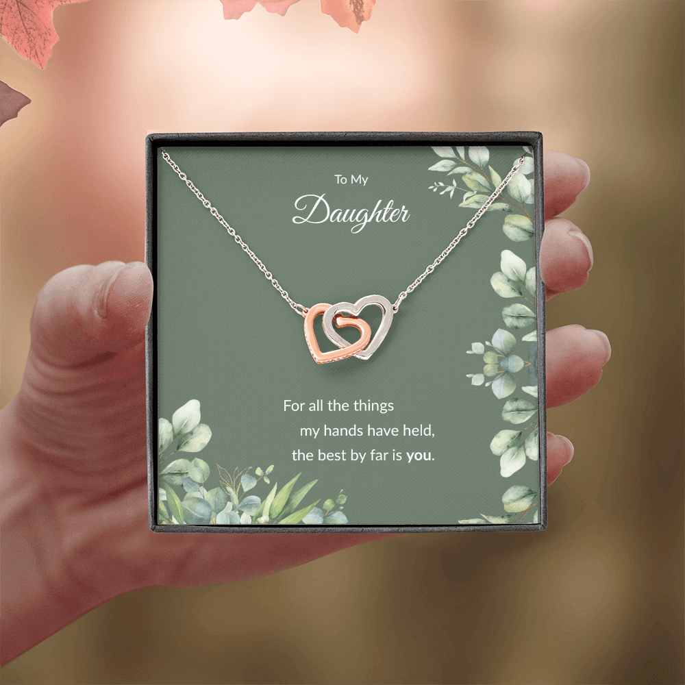 Interlocking Hearts Necklace for Daughter | Gold | Sentimental Gift Card