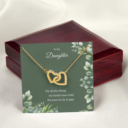 Interlocking Hearts Necklace for Daughter | Gold | Sentimental Gift Card