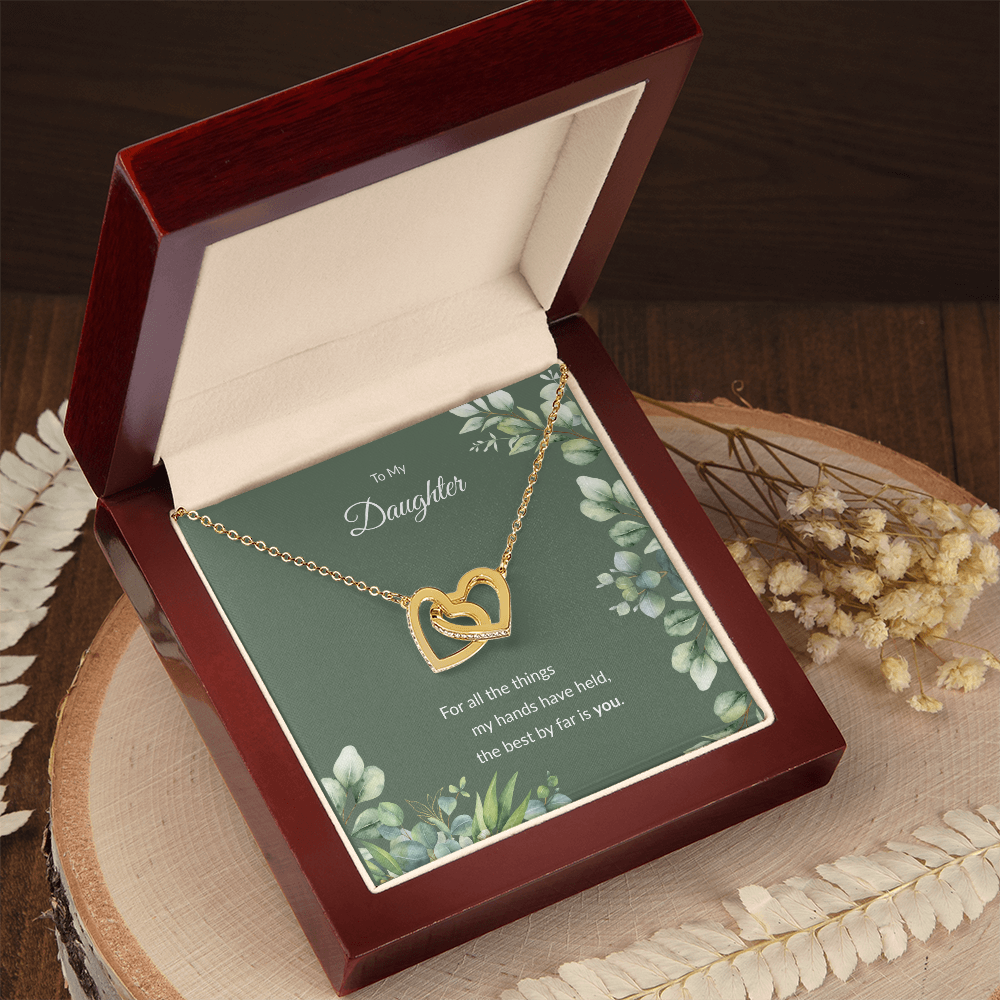 Interlocking Hearts Necklace for Daughter | Gold | Sentimental Gift Card