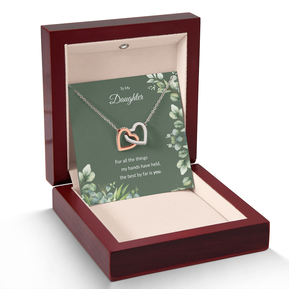 Interlocking Hearts Necklace for Daughter | Gold | Sentimental Gift Card