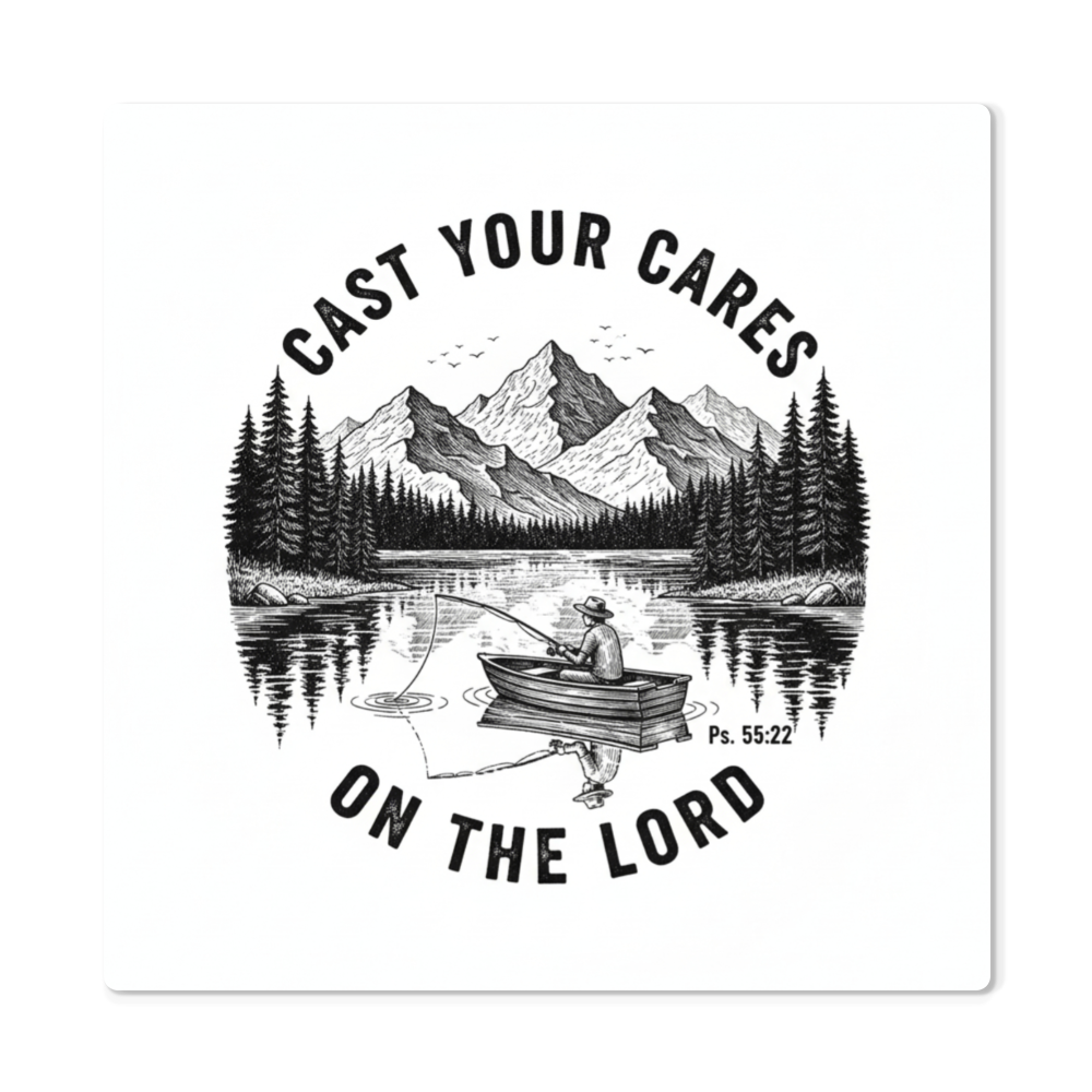 Cast Your Cares On The Lord | High Gloss Metal Prints - Psalm 55:22