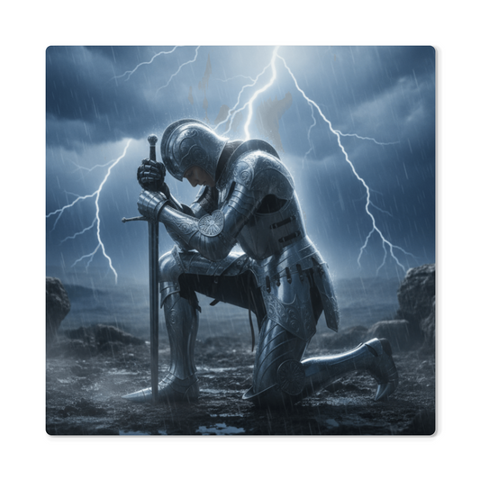 Warrior in Prayer Metal Wall Art - Faith Over Fear Inspirational Decor