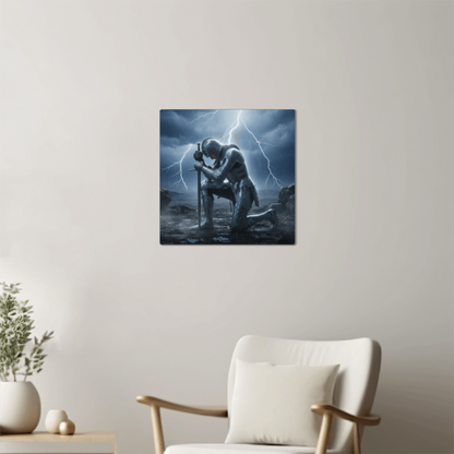 Warrior in Prayer Metal Wall Art - Faith Over Fear Inspirational Decor