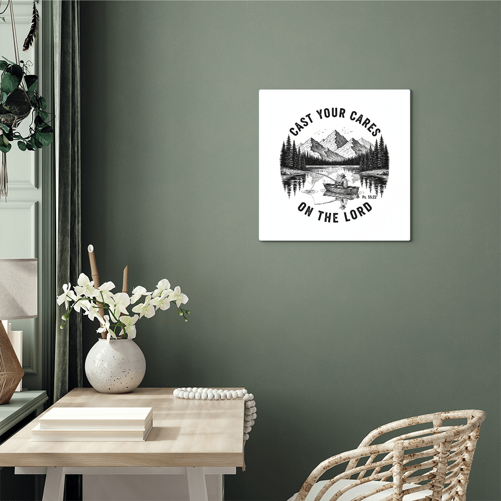 Cast Your Cares On The Lord | High Gloss Metal Prints - Psalm 55:22