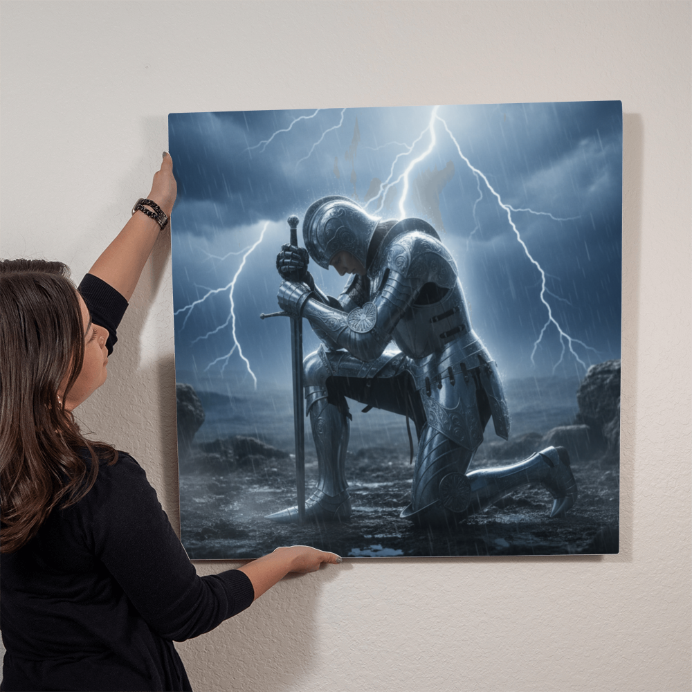 Warrior in Prayer Metal Wall Art - Faith Over Fear Inspirational Decor