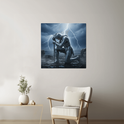 Warrior in Prayer Metal Wall Art - Faith Over Fear Inspirational Decor