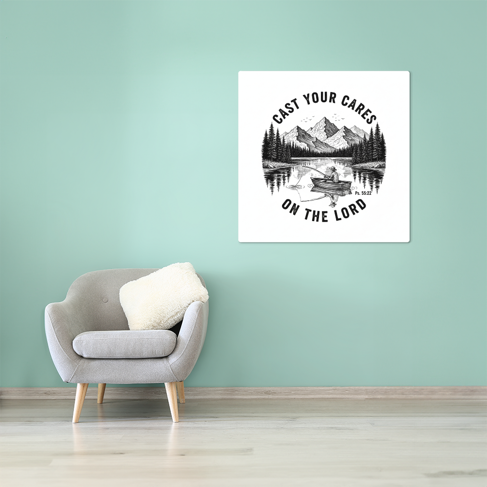 Cast Your Cares On The Lord | High Gloss Metal Prints - Psalm 55:22