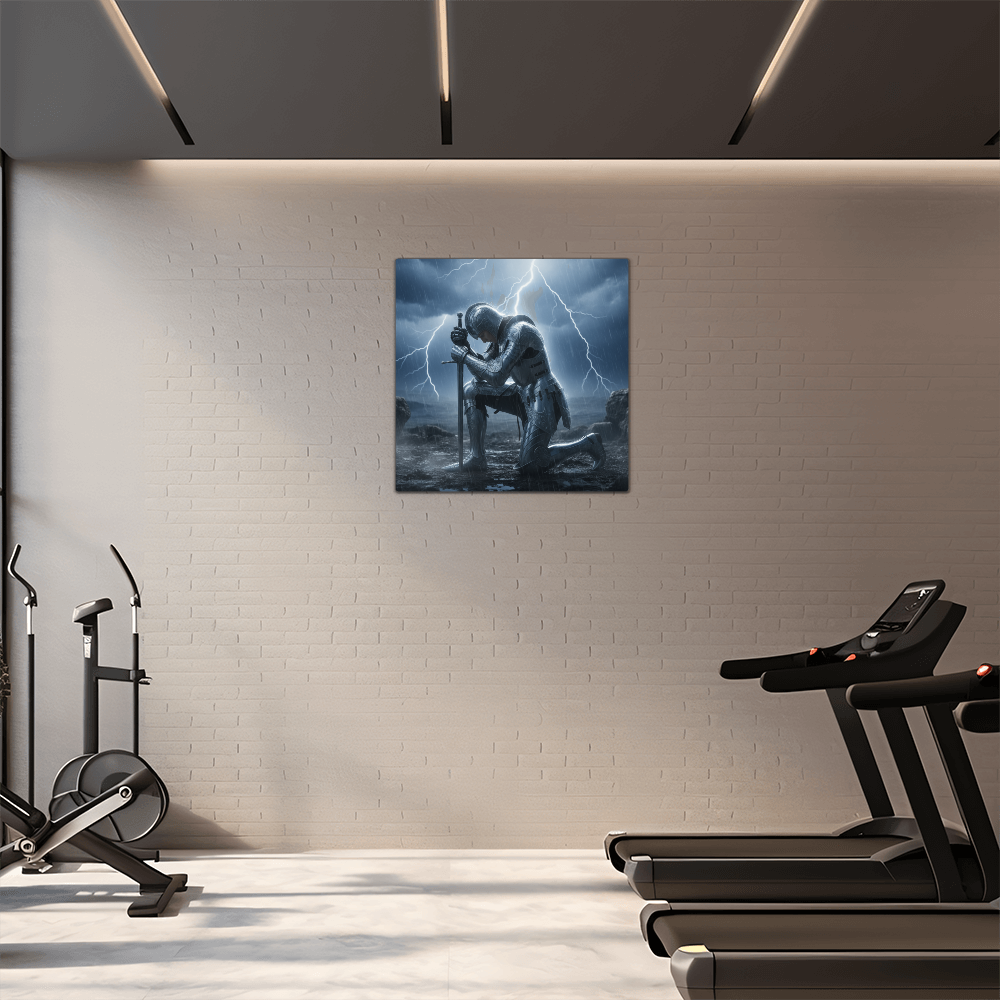 Warrior in Prayer Metal Wall Art - Faith Over Fear Inspirational Decor