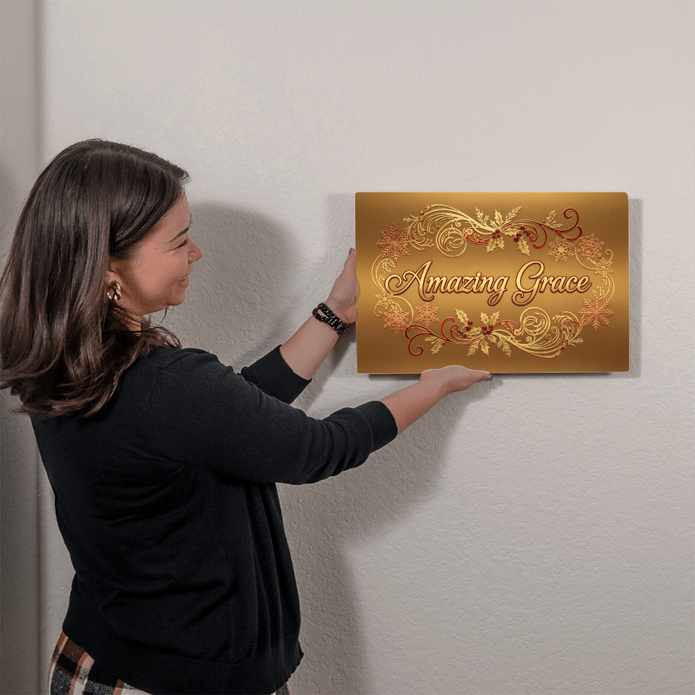 Amazing Grace Metal Wall Art - Faith Christmas Decor
