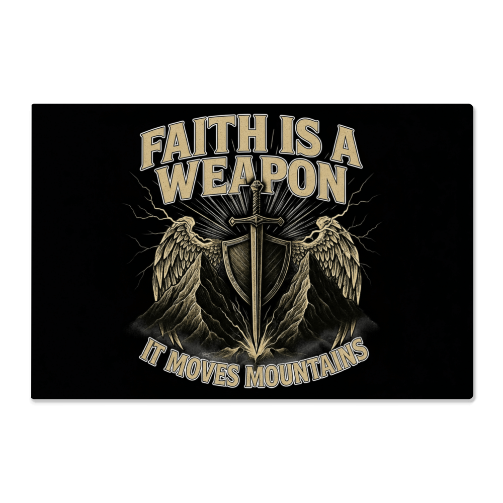 Faith is a Weapon - It Moves Mountains | High Gloss Metal Art Print