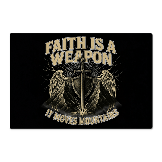 Faith is a Weapon - It Moves Mountains | High Gloss Metal Art Print