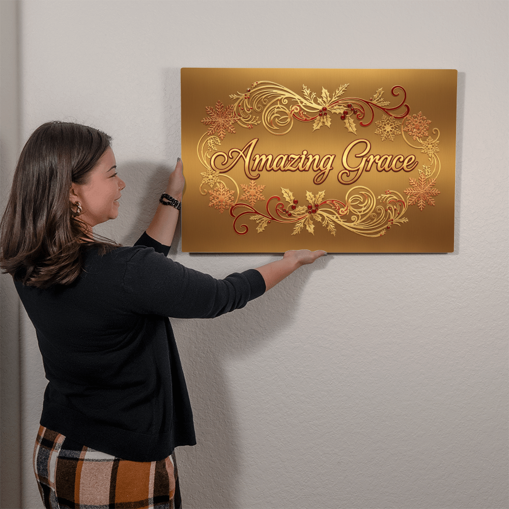 Amazing Grace Metal Wall Art - Faith Christmas Decor