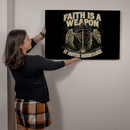 Faith is a Weapon - It Moves Mountains | High Gloss Metal Art Print