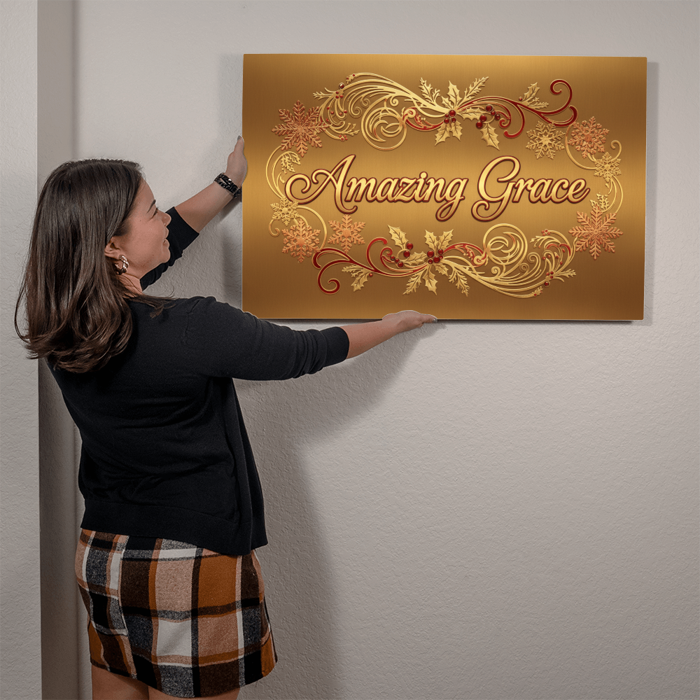 Amazing Grace Metal Wall Art - Faith Christmas Decor