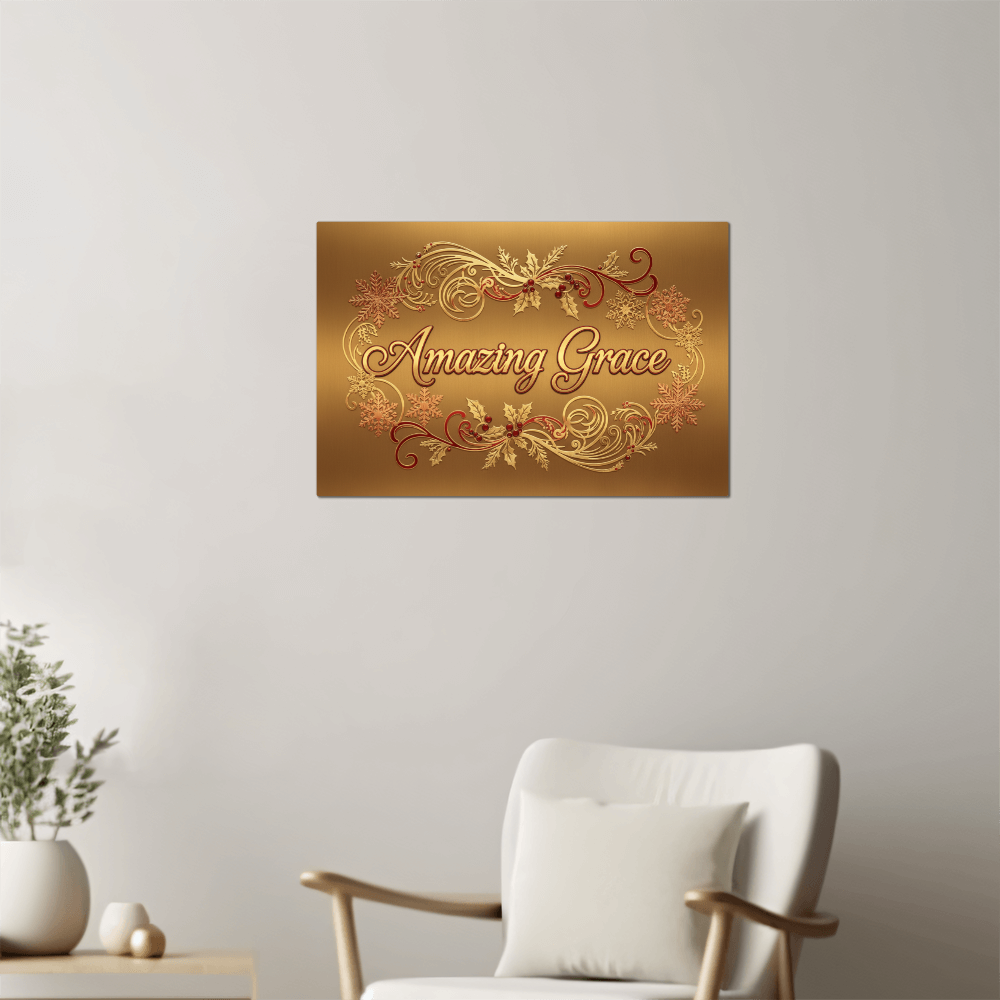 Amazing Grace Metal Wall Art - Faith Christmas Decor