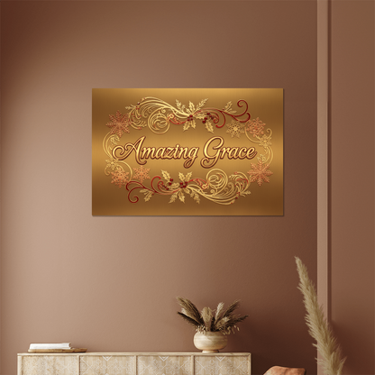 Amazing Grace Metal Wall Art - Faith Christmas Decor