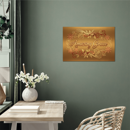 Amazing Grace Metal Wall Art - Faith Christmas Decor