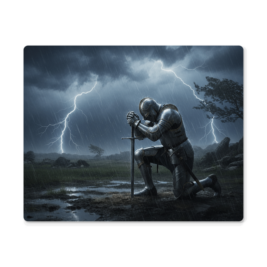 Man of Valor Metal Wall Art - Strength Through Prayer Inspirational Home Decor