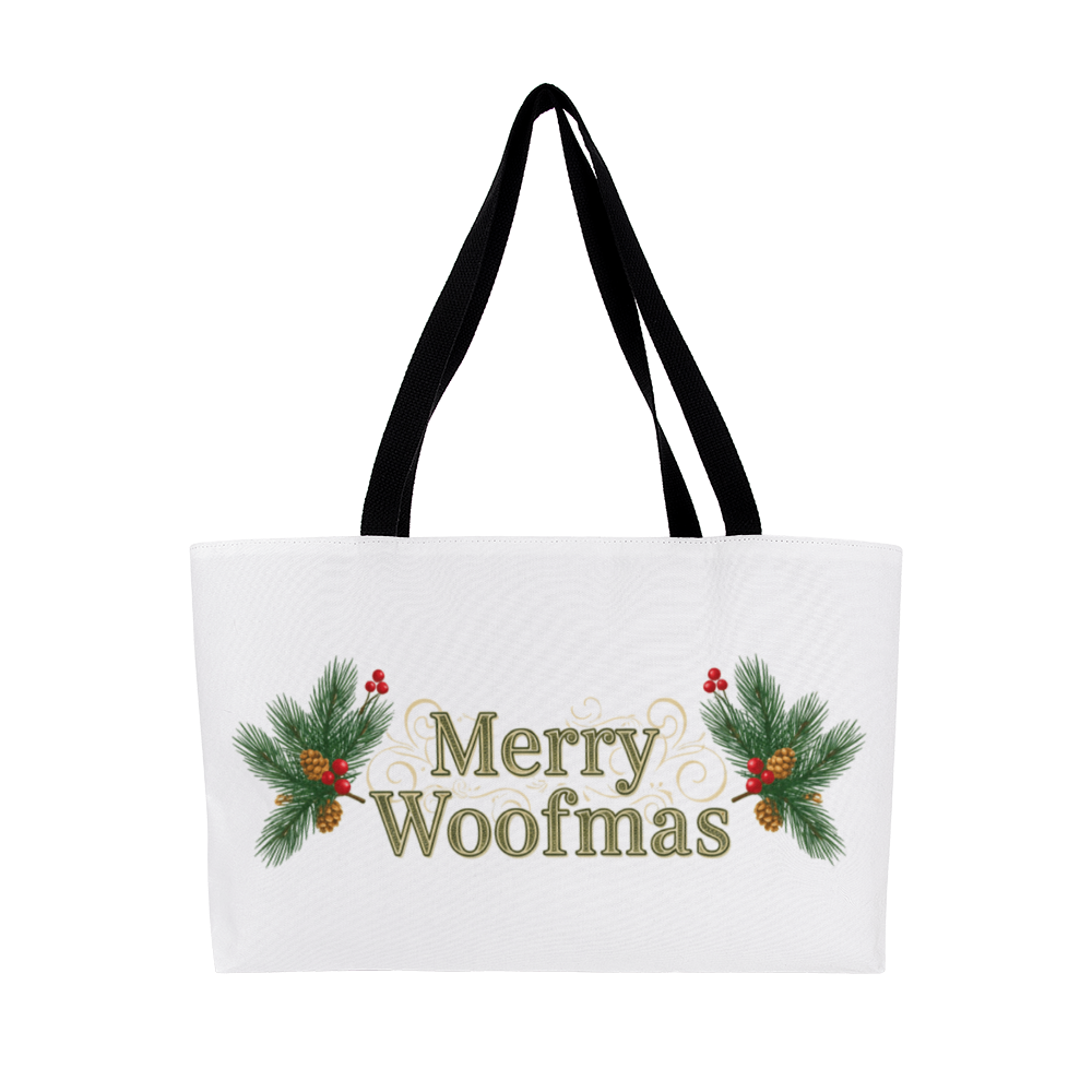 Merry Woofmas Tote Bag | Christmas Dog Lover Gift | For Walks & Small Pups
