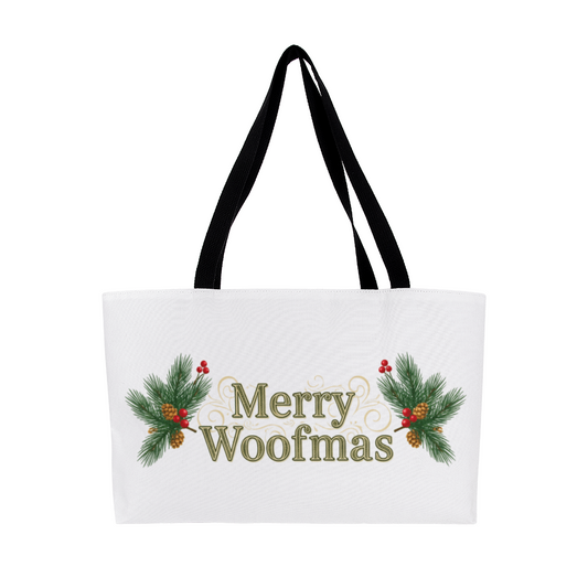 Merry Woofmas Tote Bag | Christmas Dog Lover Gift | For Walks & Small Pups