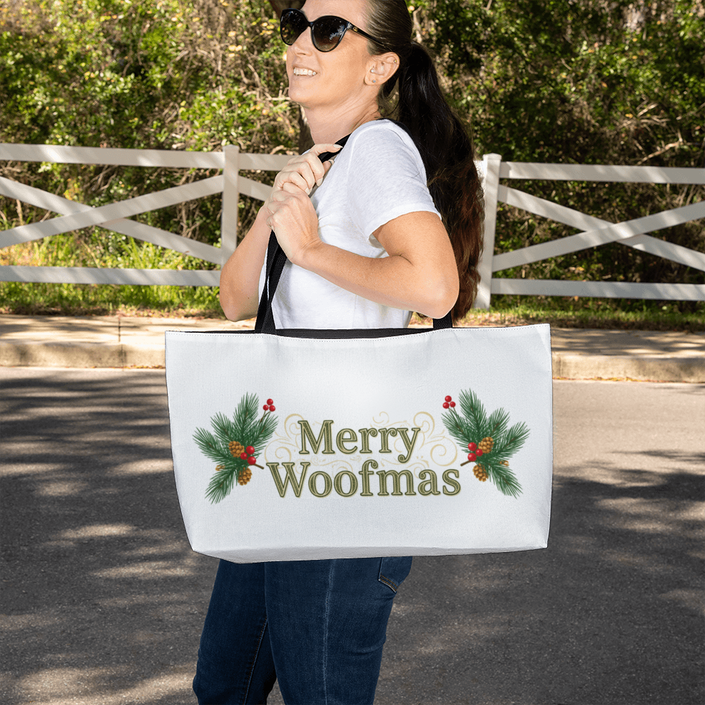 Merry Woofmas Tote Bag | Christmas Dog Lover Gift | For Walks & Small Pups