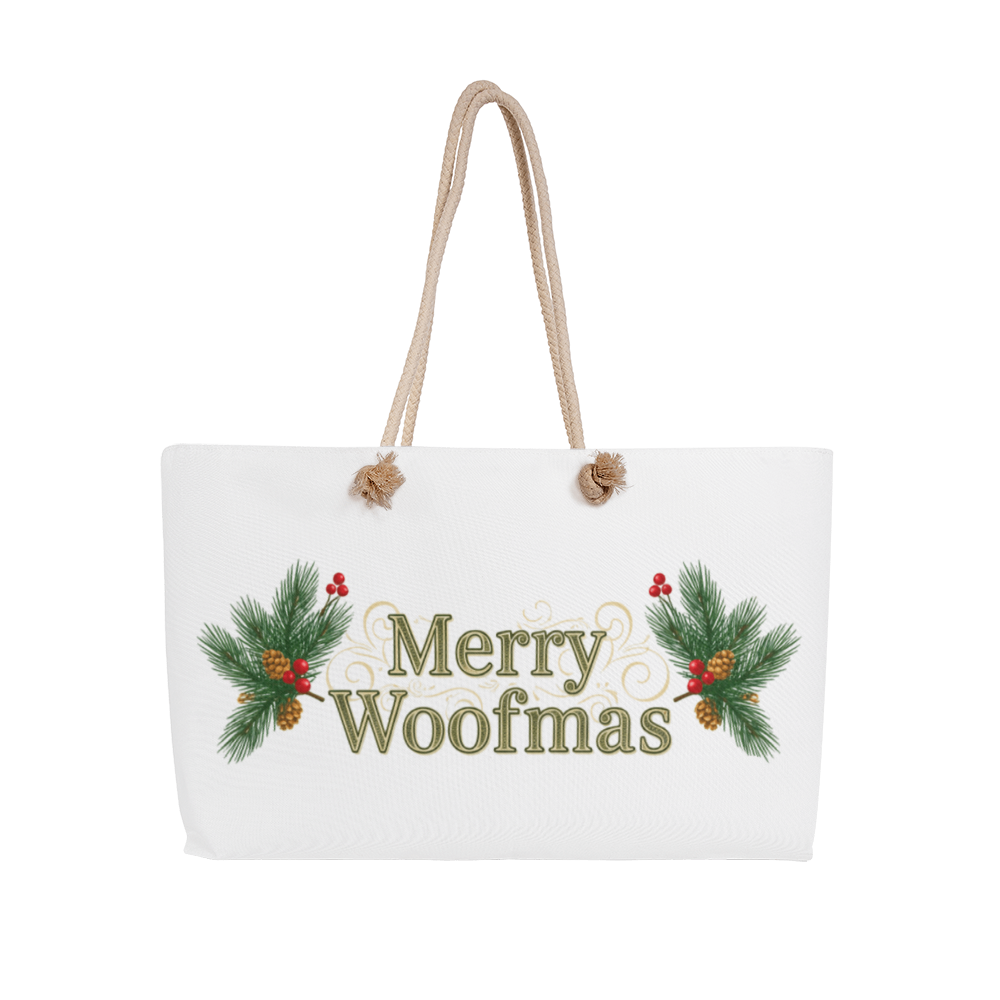 Merry Woofmas Tote Bag | Christmas Dog Lover Gift | For Walks & Small Pups