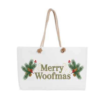 Merry Woofmas Tote Bag | Christmas Dog Lover Gift | For Walks & Small Pups