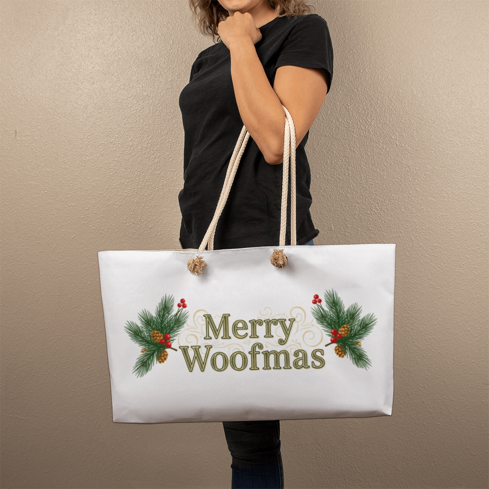 Merry Woofmas Tote Bag | Christmas Dog Lover Gift | For Walks & Small Pups