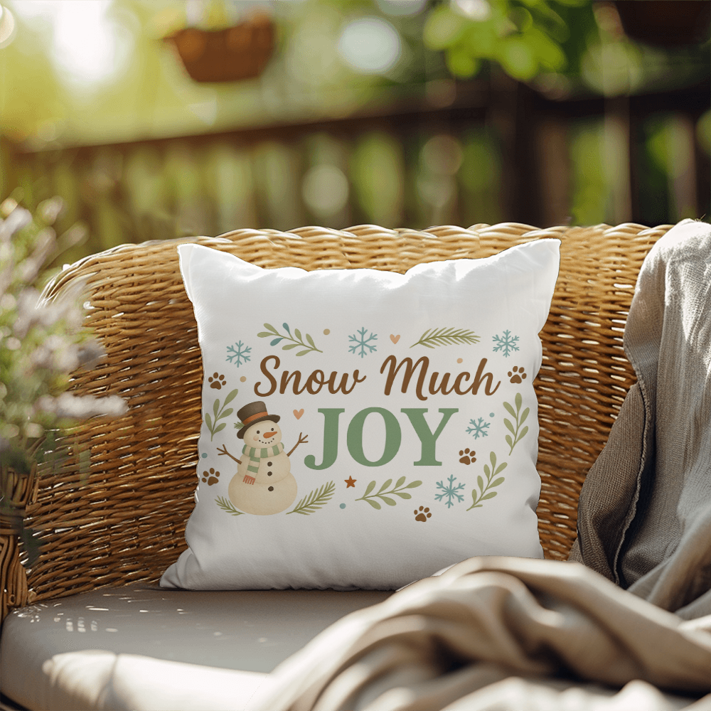"Snow Much Joy" Christmas Pillow | Holiday Decor | Indoor/Outdoor