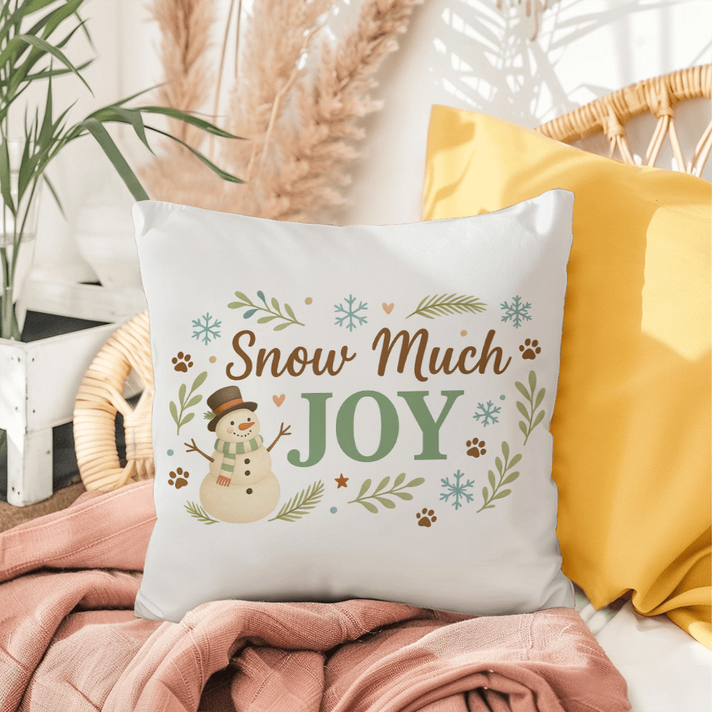 "Snow Much Joy" Christmas Pillow | Holiday Decor | Indoor/Outdoor