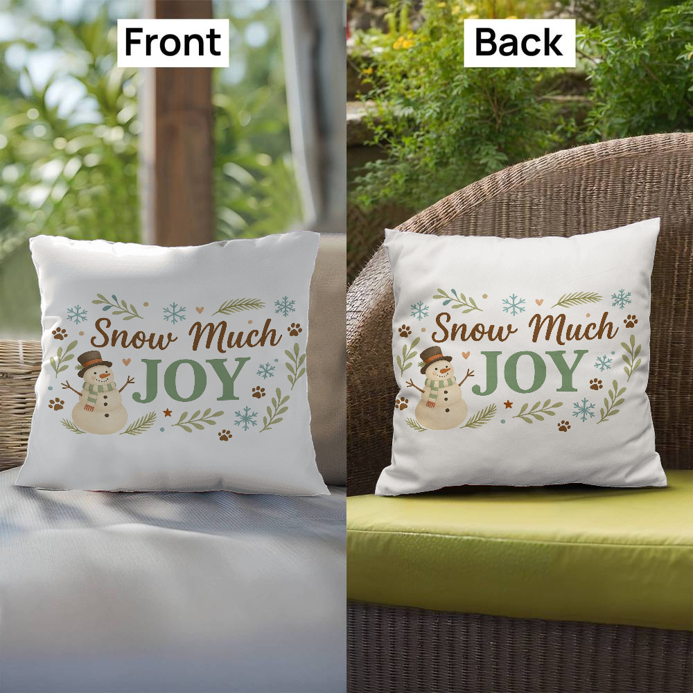 "Snow Much Joy" Christmas Pillow | Holiday Decor | Indoor/Outdoor