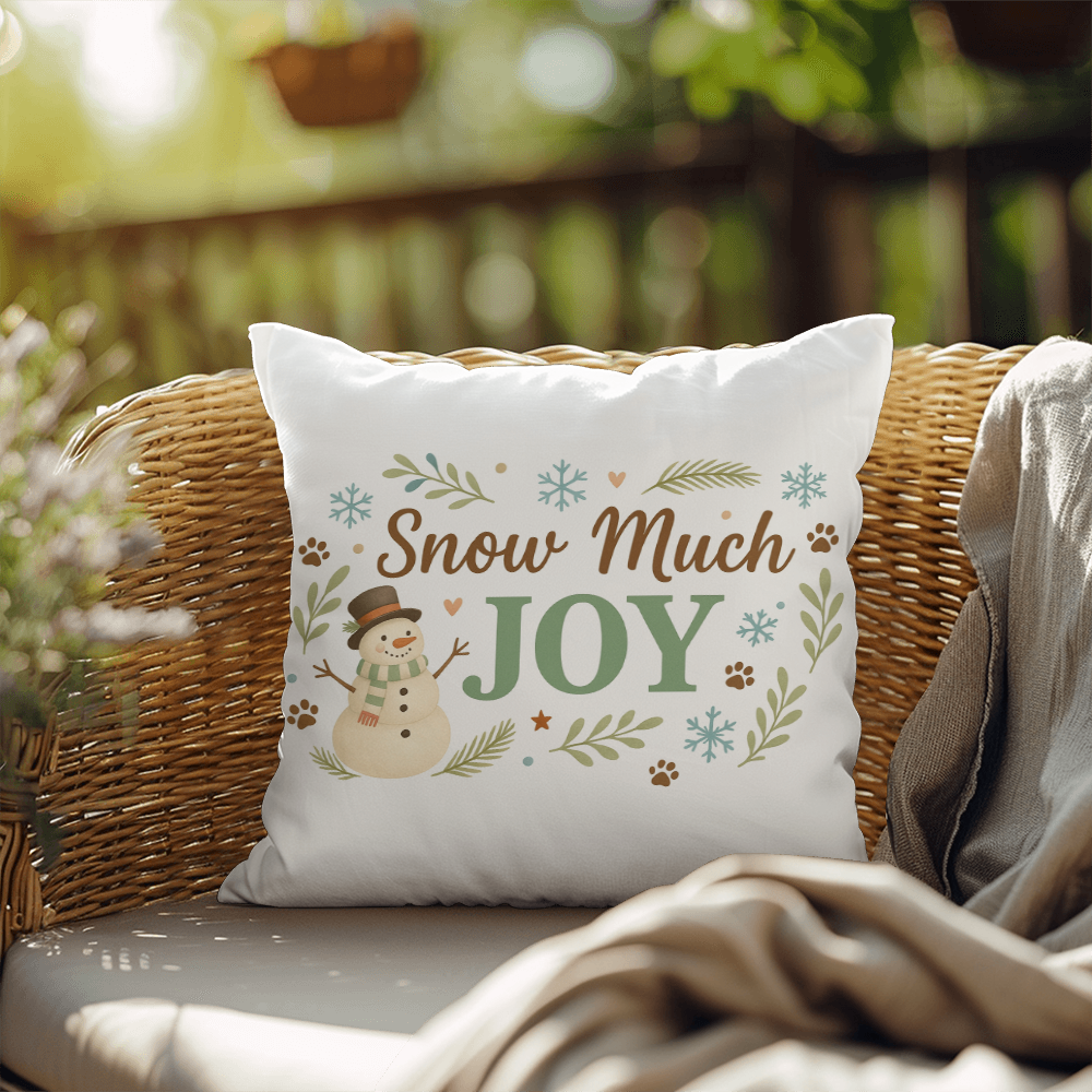 "Snow Much Joy" Christmas Pillow | Holiday Decor | Indoor/Outdoor
