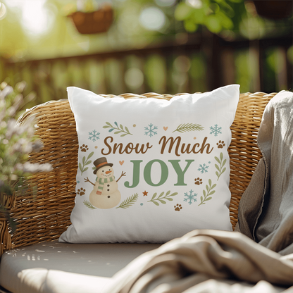 "Snow Much Joy" Christmas Pillow | Holiday Decor | Indoor/Outdoor