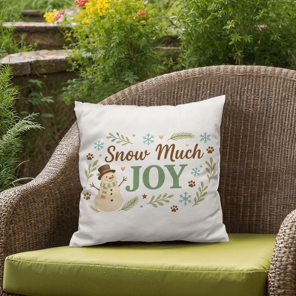 "Snow Much Joy" Christmas Pillow | Holiday Decor | Indoor/Outdoor