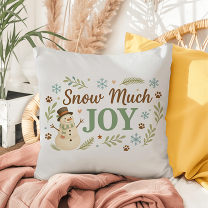 "Snow Much Joy" Christmas Pillow | Holiday Decor | Indoor/Outdoor