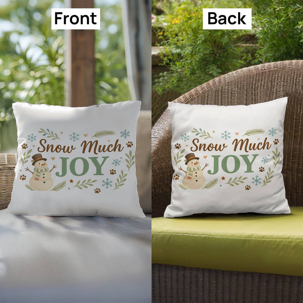 "Snow Much Joy" Christmas Pillow | Holiday Decor | Indoor/Outdoor