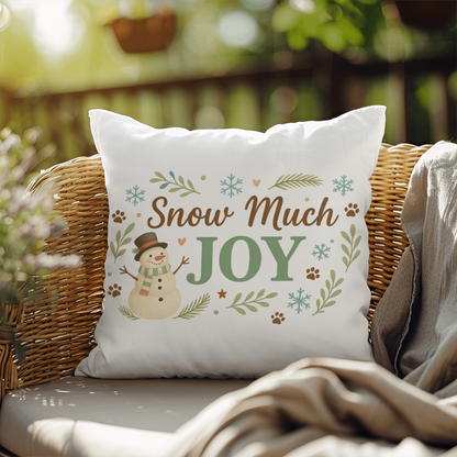 "Snow Much Joy" Christmas Pillow | Holiday Decor | Indoor/Outdoor
