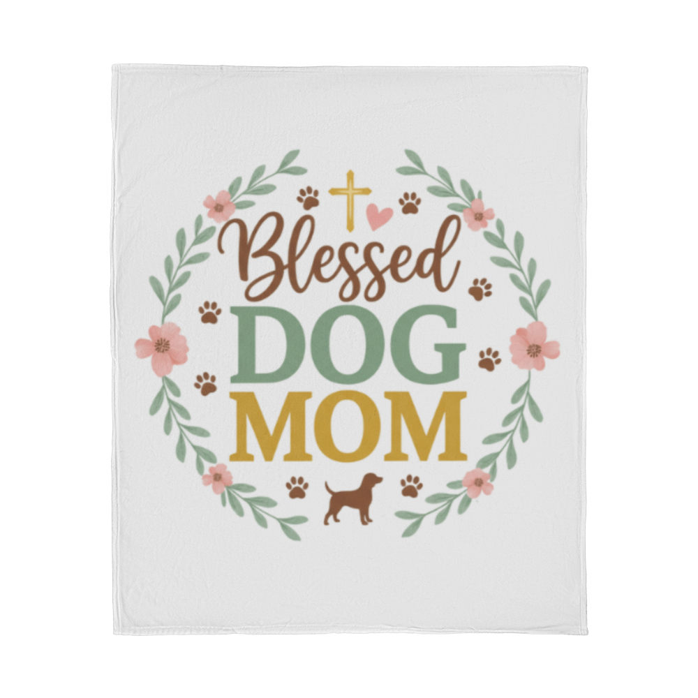 Blessed Dog Mom | Pet Lovers Special Jersey Fleece Blanket | Perfect Gift for Dog Mamas