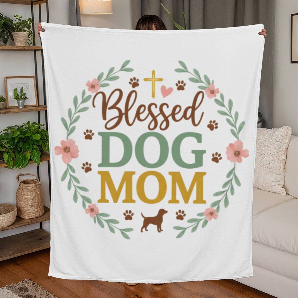 Blessed Dog Mom | Pet Lovers Special Jersey Fleece Blanket | Perfect Gift for Dog Mamas