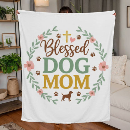 Blessed Dog Mom | Pet Lovers Special Jersey Fleece Blanket | Perfect Gift for Dog Mamas