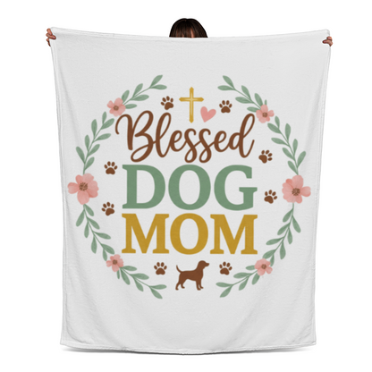 Blessed Dog Mom | Pet Lovers Special Jersey Fleece Blanket | Perfect Gift for Dog Mamas